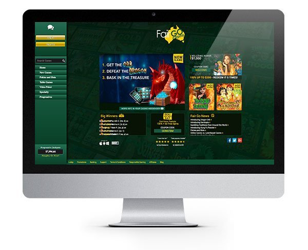 Fair Go Casino desktop lobby